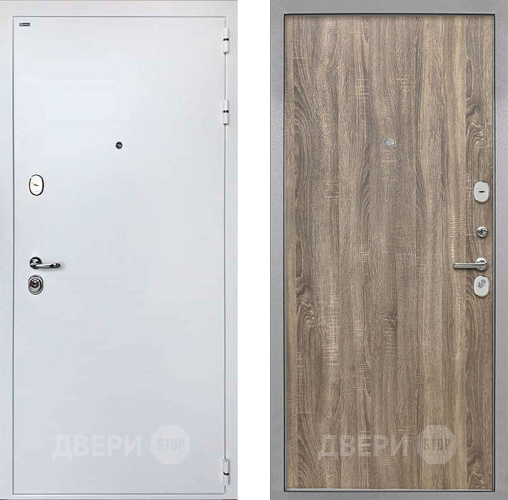 Входная металлическая Дверь Интекрон (INTECRON) Колизей White Гладкая Дуб турин в Пушкино