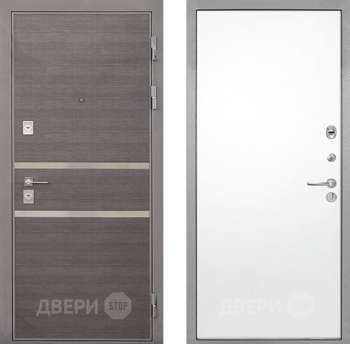 Входная металлическая Дверь Интекрон (INTECRON) Неаполь Гладкая Силк Сноу в Пушкино