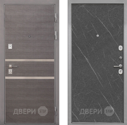 Входная металлическая Дверь Интекрон (INTECRON) Неаполь Гладкая Гранит лава оникс в Пушкино