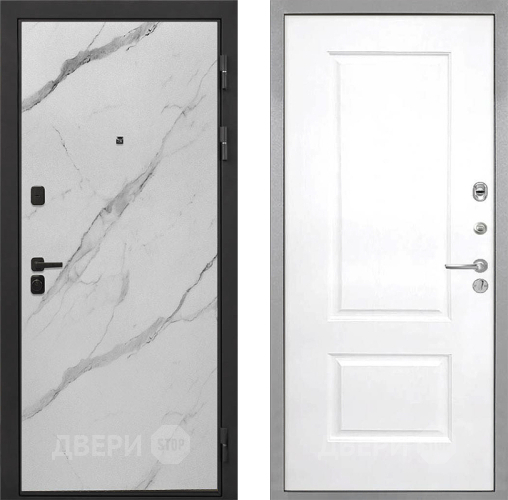 Входная металлическая Дверь Интекрон (INTECRON) Профит Black Мрамор Арктик Альба Роял Вуд белый в Пушкино