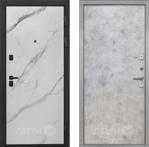 Входная металлическая Дверь Интекрон (INTECRON) Профит Black Мрамор Арктик Гладкая Мрамор светлый в Пушкино
