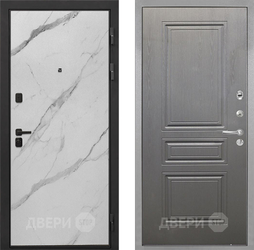 Входная металлическая Дверь Интекрон (INTECRON) Профит Black Мрамор Арктик ФЛ-243 Графит вуд дуб в Пушкино