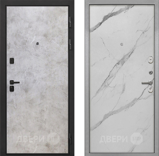 Входная металлическая Дверь Интекрон (INTECRON) Профит Black Мрамор Светлый Гладкая Мрамор натуральный арктик в Пушкино