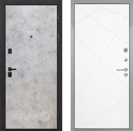 Входная металлическая Дверь Интекрон (INTECRON) Профит Black Мрамор Светлый Лучи-М Софт милк в Пушкино
