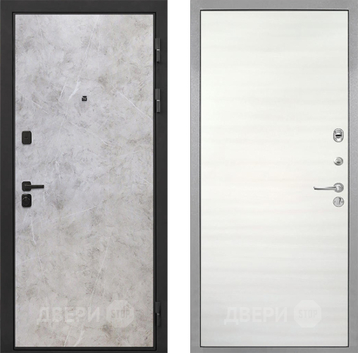Дверь Интекрон (INTECRON) Профит Black Мрамор Светлый Гладкая Дуб сильвер поперечный в Пушкино