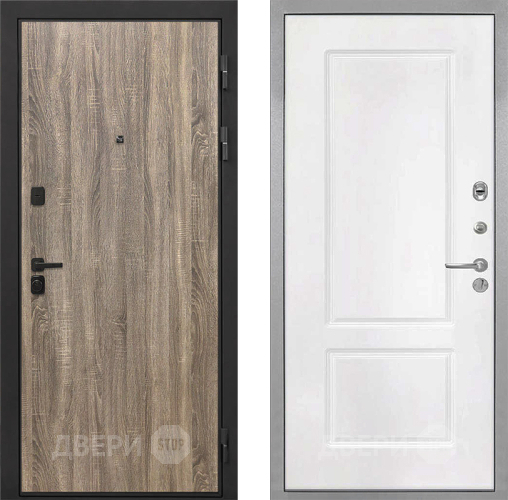 Входная металлическая Дверь Интекрон (INTECRON) Профит Black Дуб Турин КВ-2 Белый матовый в Пушкино