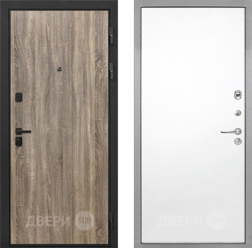 Входная металлическая Дверь Интекрон (INTECRON) Профит Black Дуб Турин Гладкая Силк Сноу в Пушкино