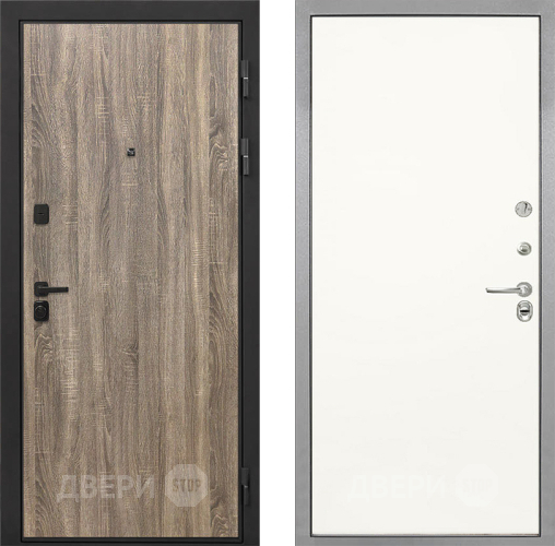 Входная металлическая Дверь Интекрон (INTECRON) Профит Black Дуб Турин Гладкая Слоновая кость в Пушкино