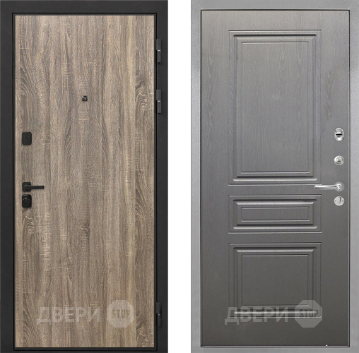 Входная металлическая Дверь Интекрон (INTECRON) Профит Black Дуб Турин ФЛ-243 Графит вуд дуб в Пушкино