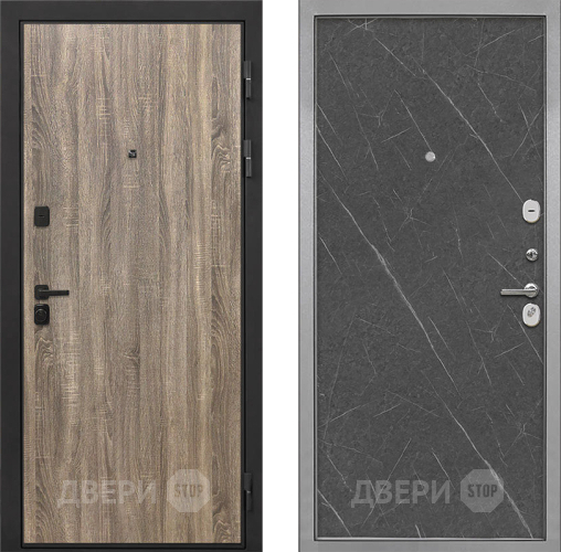 Входная металлическая Дверь Интекрон (INTECRON) Профит Black Дуб Турин Гладкая Гранит лава оникс в Пушкино