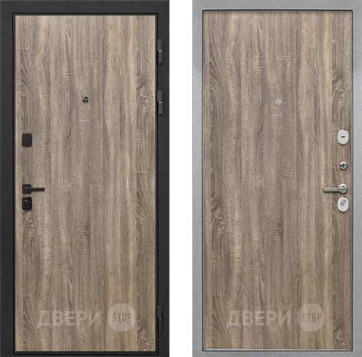 Входная металлическая Дверь Интекрон (INTECRON) Профит Black Дуб Турин Гладкая Дуб турин в Пушкино