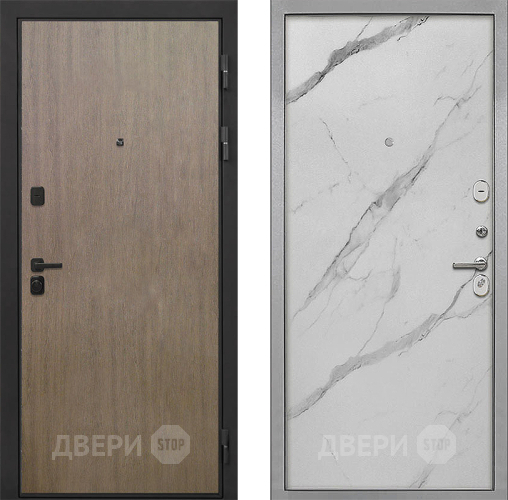 Входная металлическая Дверь Интекрон (INTECRON) Профит Black Венге Коричневый Гладкая Мрамор натуральный арктик в Пушкино