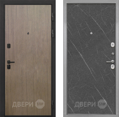 Входная металлическая Дверь Интекрон (INTECRON) Профит Black Венге Коричневый Гладкая Гранит лава оникс в Пушкино