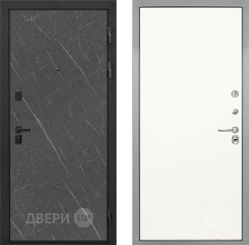 Входная металлическая Дверь Интекрон (INTECRON) Профит Black Гранит Лава Оникс Гладкая Слоновая кость в Пушкино