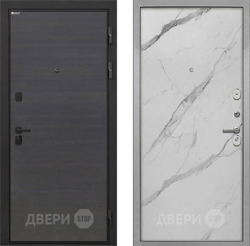 Входная металлическая Дверь Интекрон (INTECRON) Профит Black Эковенге Гладкая Мрамор натуральный арктик в Пушкино