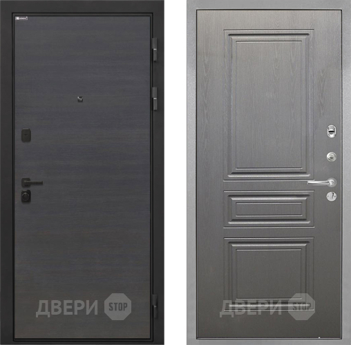 Входная металлическая Дверь Интекрон (INTECRON) Профит Black Эковенге ФЛ-243 Графит вуд дуб в Пушкино