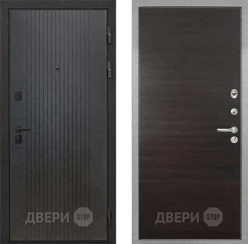 Входная металлическая Дверь Интекрон (INTECRON) Профит Black ФЛ-295 Гладкая Эковенге поперечный в Пушкино