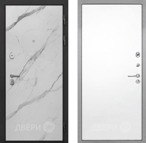 Входная металлическая Дверь Интекрон (INTECRON) Гектор Мрамор Арктик Гладкая Силк Сноу в Пушкино