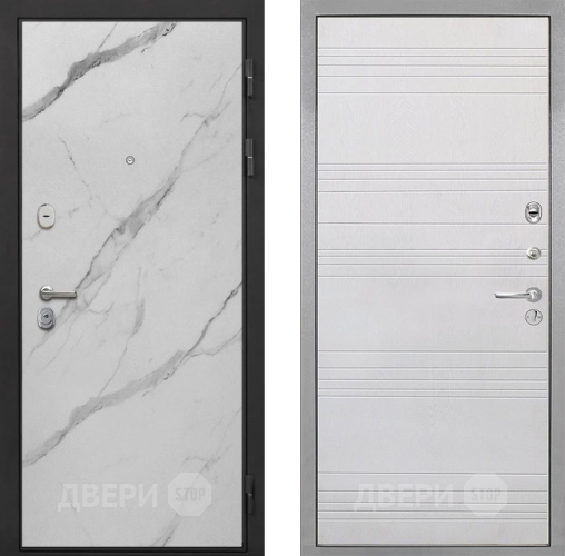 Входная металлическая Дверь Интекрон (INTECRON) Гектор Мрамор Арктик ФЛ-316 Белый ясень в Пушкино