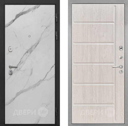Входная металлическая Дверь Интекрон (INTECRON) Гектор Мрамор Арктик ФЛ-102 Сосна белая в Пушкино