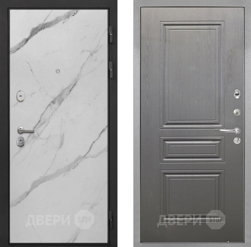 Входная металлическая Дверь Интекрон (INTECRON) Гектор Мрамор Арктик ФЛ-243 Графит вуд дуб в Пушкино