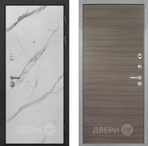 Входная металлическая Дверь Интекрон (INTECRON) Гектор Мрамор Арктик Гладкая Дуб тоскано поперечный в Пушкино