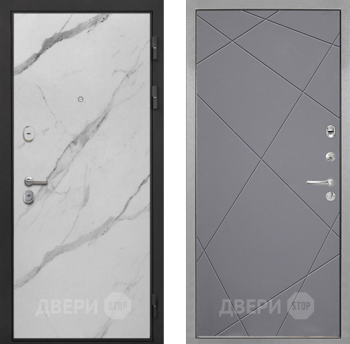 Входная металлическая Дверь Интекрон (INTECRON) Гектор Мрамор Арктик Лучи-М Графит софт в Пушкино