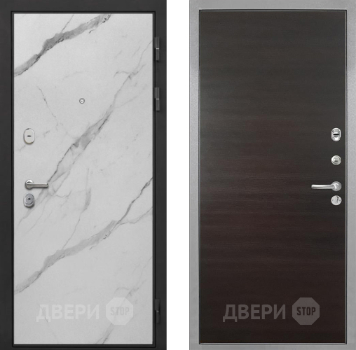 Входная металлическая Дверь Интекрон (INTECRON) Гектор Мрамор Арктик Гладкая Эковенге поперечный в Пушкино