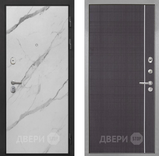 Входная металлическая Дверь Интекрон (INTECRON) Гектор Мрамор Арктик В-07 с молдингом Венге в Пушкино