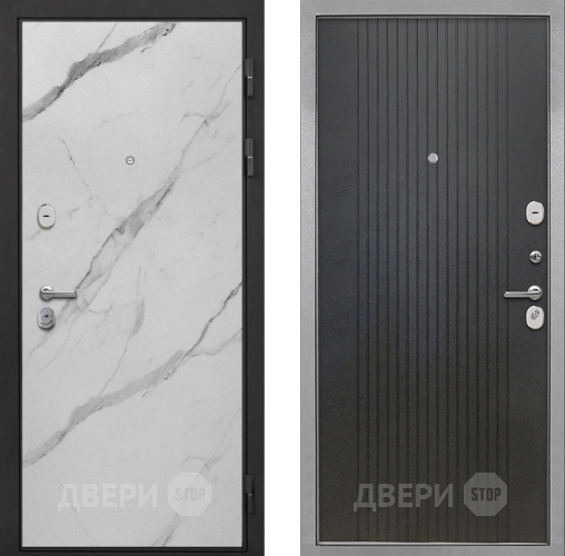 Входная металлическая Дверь Интекрон (INTECRON) Гектор Мрамор Арктик ФЛ-295 Лофт черный в Пушкино