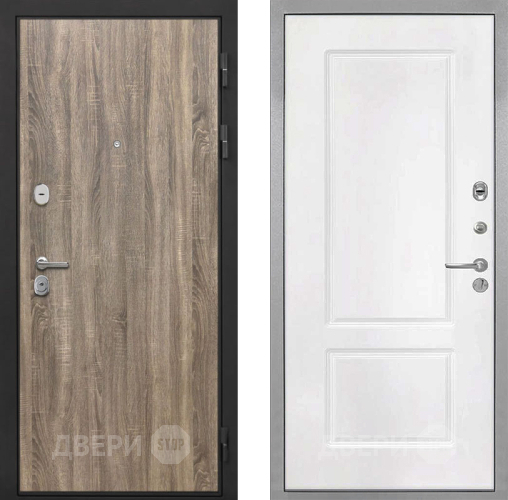 Входная металлическая Дверь Интекрон (INTECRON) Гектор Дуб Турин КВ-2 Белый матовый в Пушкино