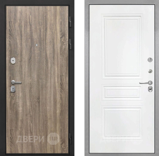 Входная металлическая Дверь Интекрон (INTECRON) Гектор Дуб Турин ФЛ-243 Белый матовый в Пушкино