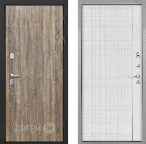 Входная металлическая Дверь Интекрон (INTECRON) Гектор Дуб Турин В-07 с молдингом Лофт белый в Пушкино