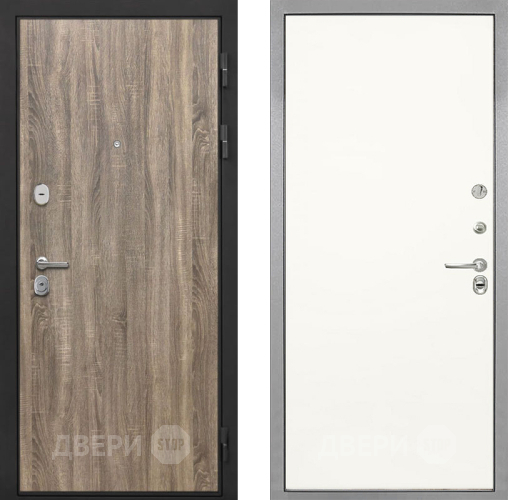 Входная металлическая Дверь Интекрон (INTECRON) Гектор Дуб Турин Гладкая Слоновая кость в Пушкино