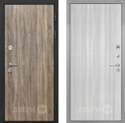 Входная металлическая Дверь Интекрон (INTECRON) Гектор Дуб Турин В-07 с молдингом Сандал белый в Пушкино