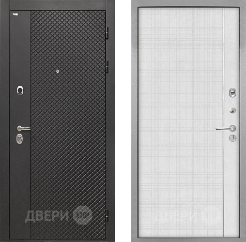 Входная металлическая Дверь Интекрон (INTECRON) Олимпия Black 4К В-07 с молдингом Лофт белый в Пушкино