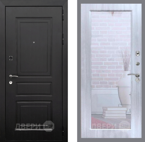 Входная металлическая Дверь Рекс (REX) 6 Венге Зеркало Пастораль Сандал белый в Пушкино