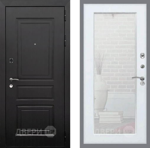 Входная металлическая Дверь Рекс (REX) 6 Венге Зеркало Пастораль Силк Сноу в Пушкино