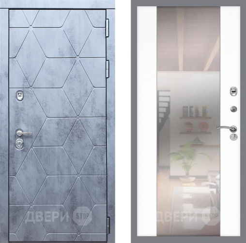 Входная металлическая Дверь Рекс (REX) 28 СБ-16 Зеркало Силк Сноу в Пушкино