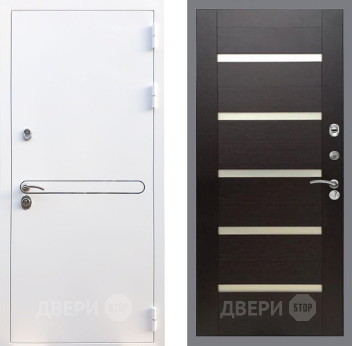 Дверь Рекс (REX) 27 СБ-14 стекло белое венге поперечный в Пушкино