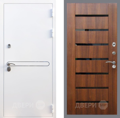 Входная металлическая Дверь Рекс (REX) 27 СБ-14 стекло черное Орех бренди в Пушкино