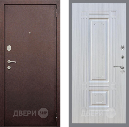 Входная металлическая Дверь Рекс (REX) 2 Медный Антик FL-2 Сандал белый в Пушкино