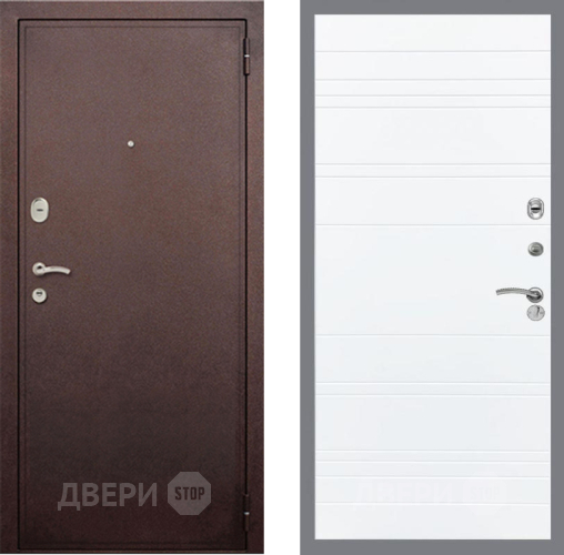 Входная металлическая Дверь Рекс (REX) 2 Медный Антик Line Силк Сноу в Пушкино