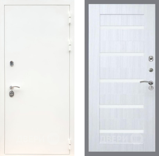 Дверь Рекс (REX) 5 Белая Шагрень СБ-14 стекло белое Сандал белый в Пушкино