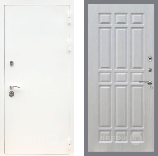 Входная металлическая Дверь Рекс (REX) 5 Белая Шагрень FL-33 Лиственница беж в Пушкино