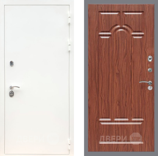 Дверь Рекс (REX) 5 Белая Шагрень FL-58 орех тисненый в Пушкино