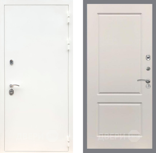 Входная металлическая Дверь Рекс (REX) 5 Белая Шагрень FL-117 Шампань в Пушкино