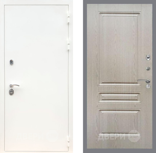 Входная металлическая Дверь Рекс (REX) 5 Белая Шагрень FL-243 Беленый дуб в Пушкино