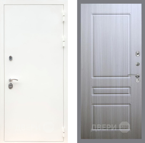 Входная металлическая Дверь Рекс (REX) 5 Белая Шагрень FL-243 Сандал белый в Пушкино