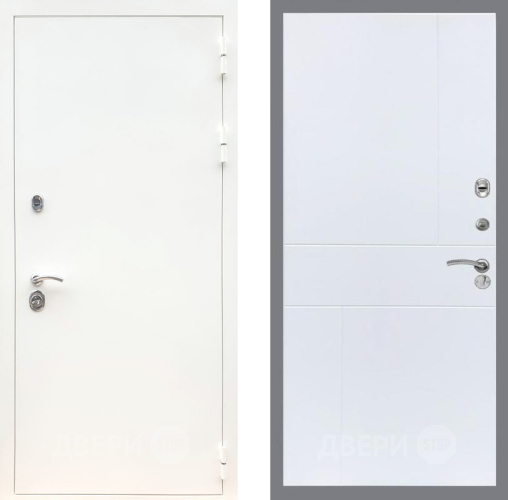 Входная металлическая Дверь Рекс (REX) 5 Белая Шагрень FL-290 Силк Сноу в Пушкино